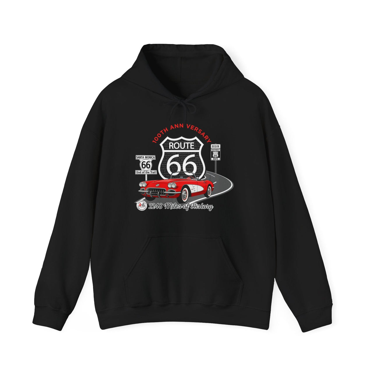 C1 Corvette Route 66 100th Anniversary Hooded Sweatshirt
