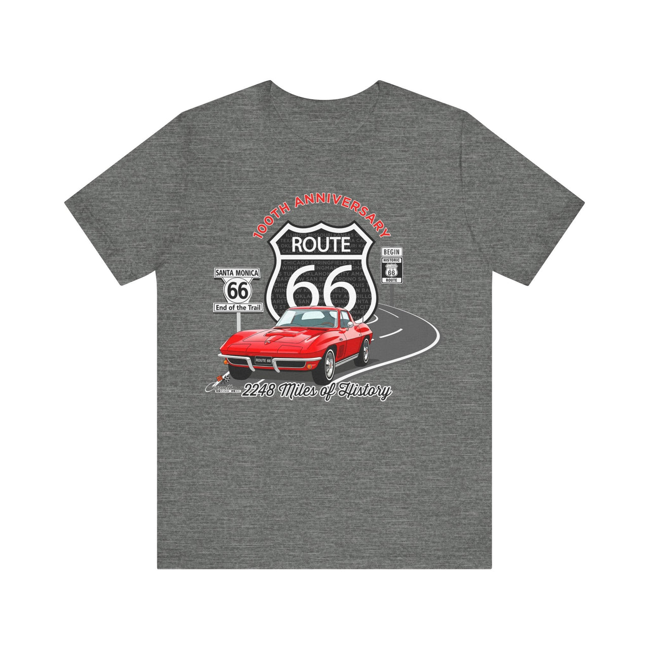 C2 Corvette Route 66 100th Anniversary Short Sleeve Tee