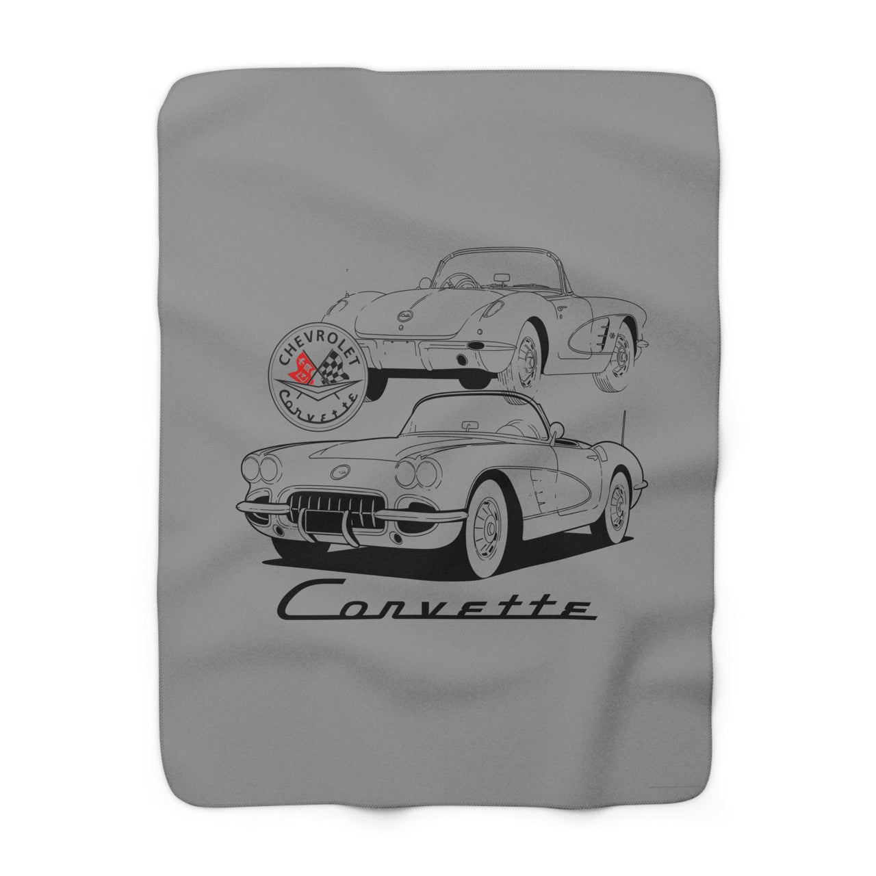 C1 Corvette Silhouette 50 x 60 Inch Sherpa Fleece Blanket