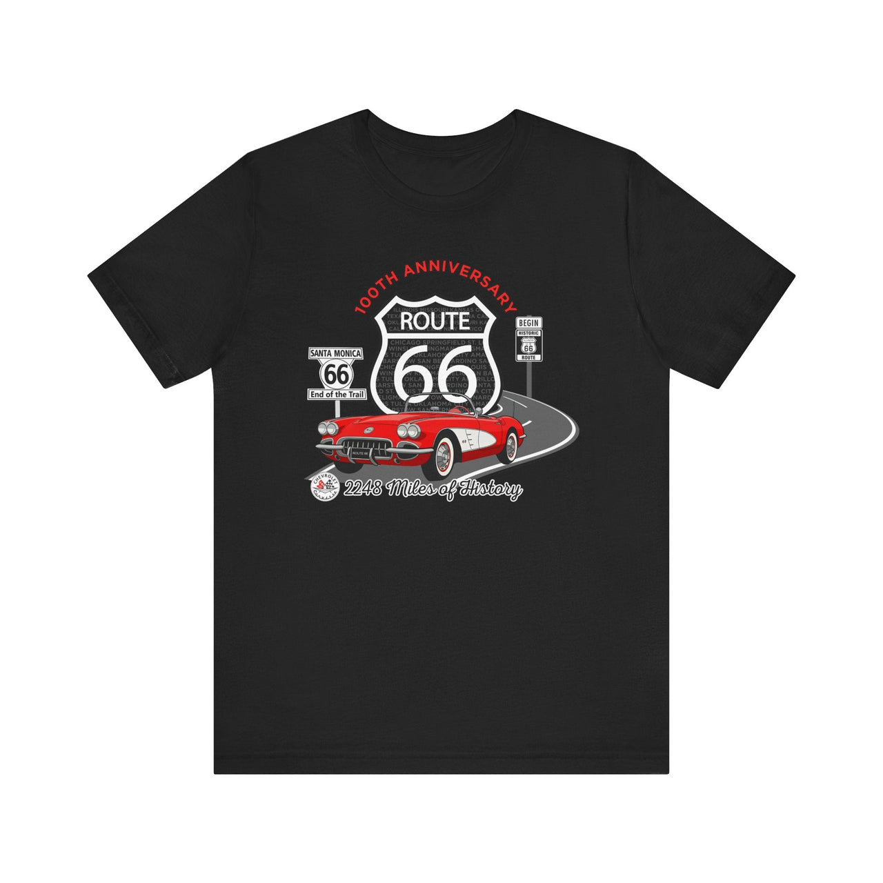 C1 Corvette Route 66 100th Anniversary Short Sleeve Tee