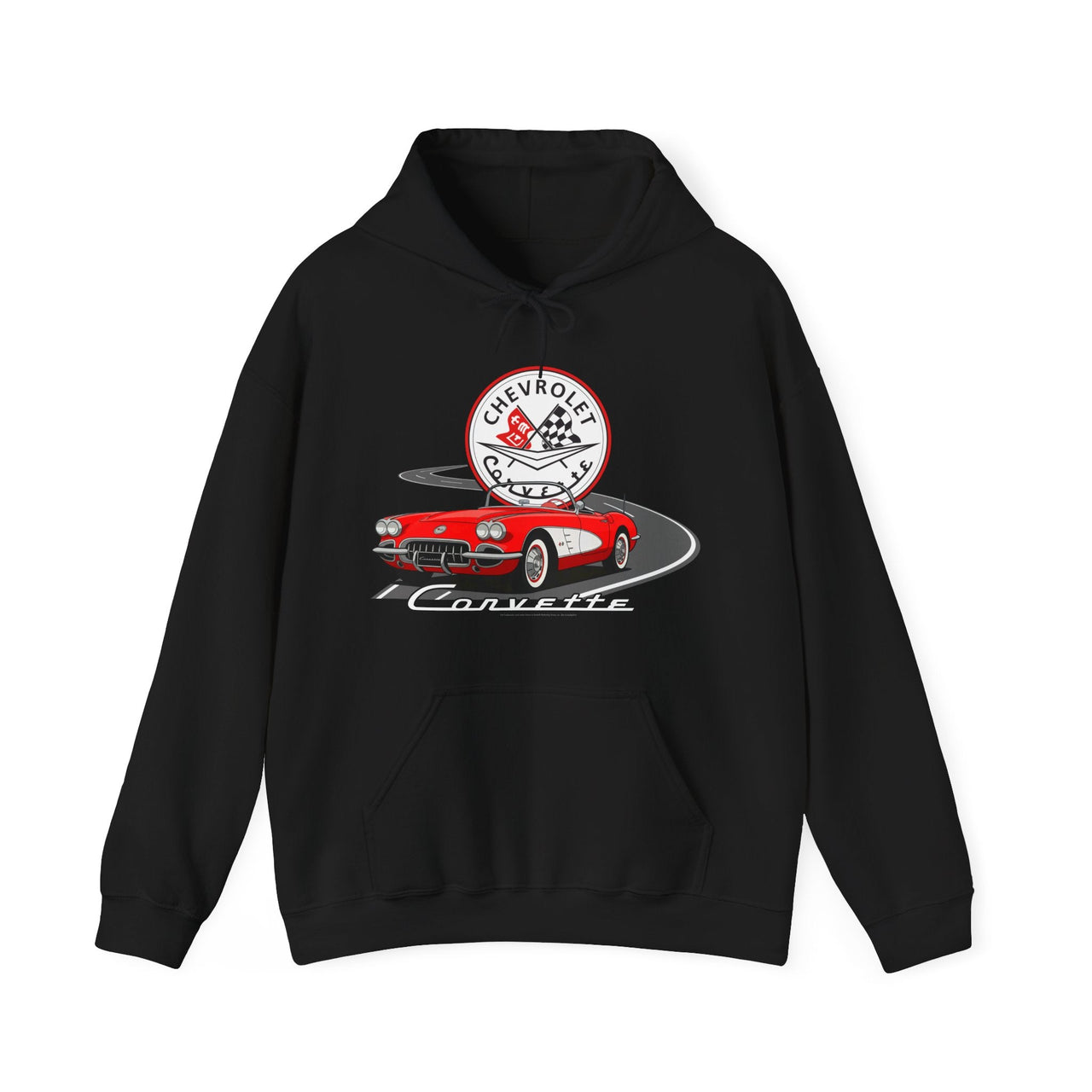 C1 Corvette Emblem & Track Cotton Blend Hooded Sweatshirt
