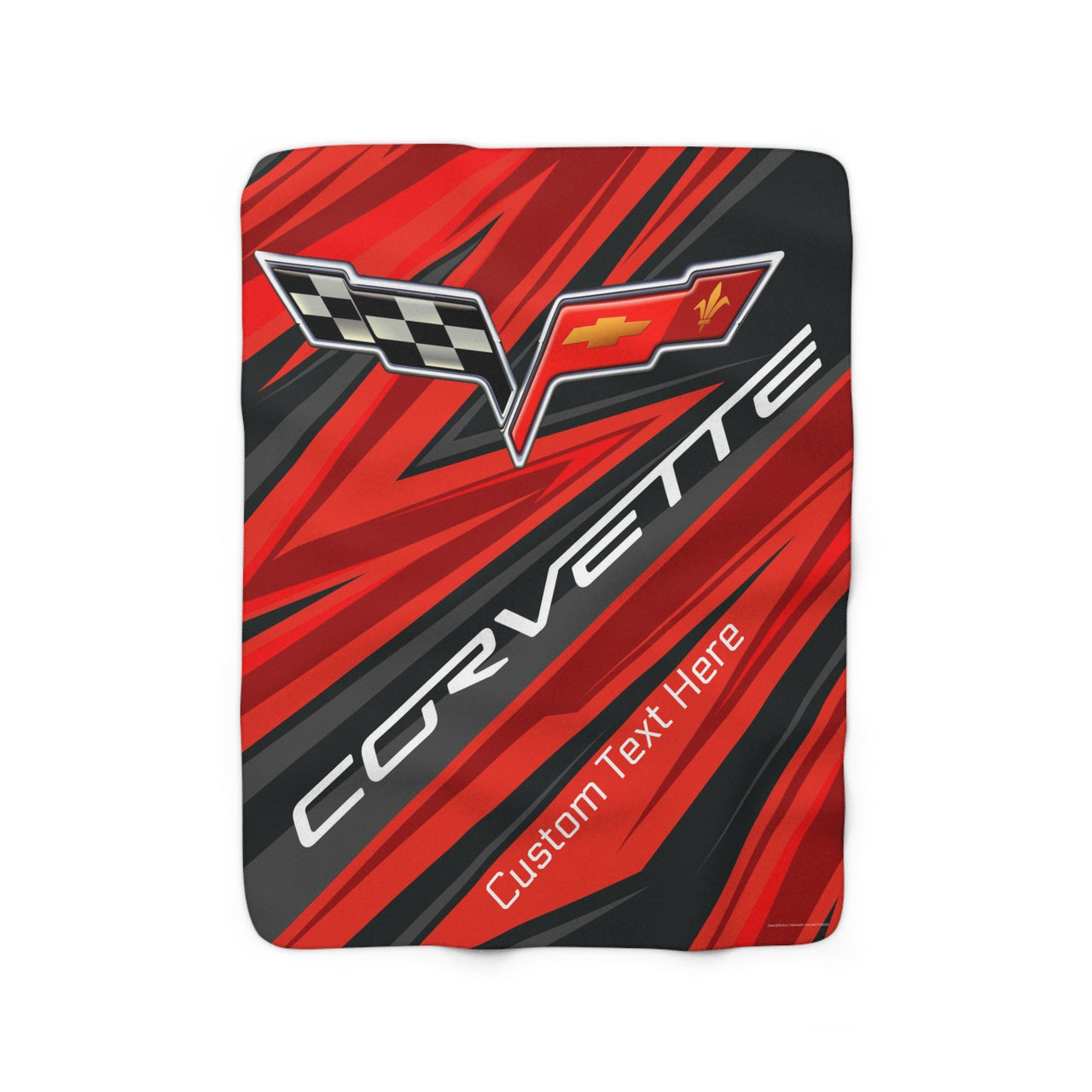 Personalized C6 Corvette Racing Decorative Diagonal Pattern Sherpa Blanket