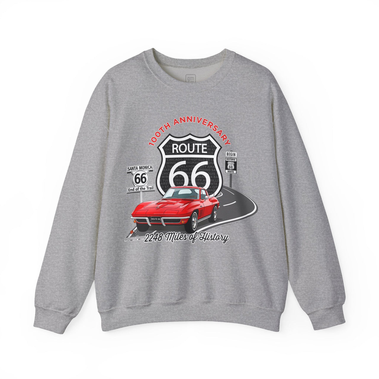C2 Corvette Route 66 100th Anniversary Cotton Blend Sweatshirt