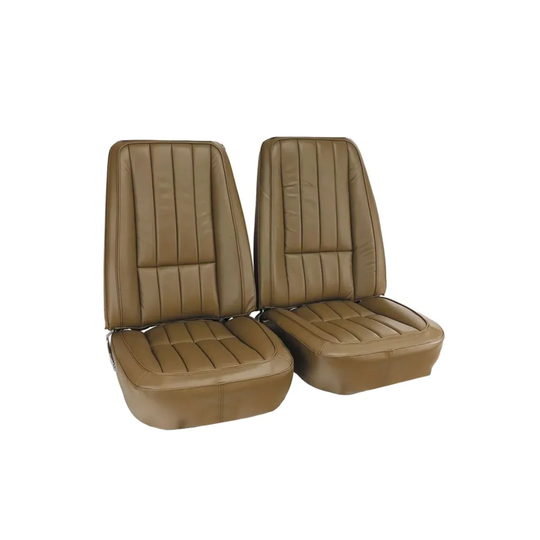 C3 1969 Corvette Mounted Seats Saddle 100% Leather Without Headrest Bracket - CA