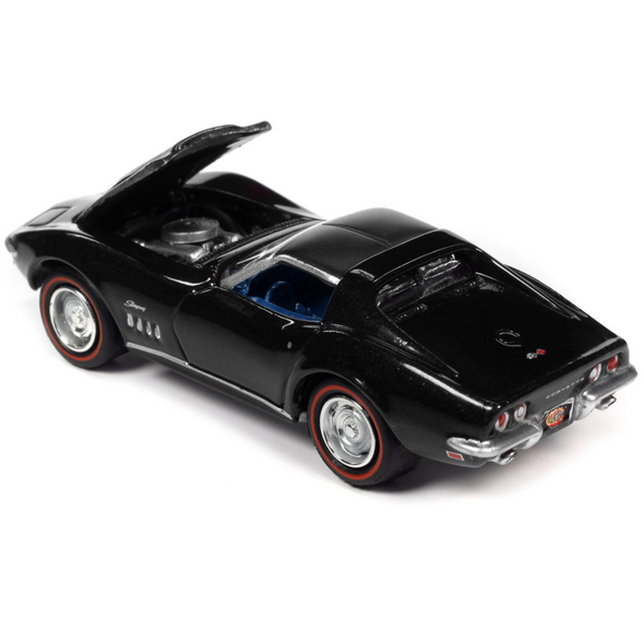 1969 Corvette 427 Tuxedo Black Limited Edition 1/64 Diecast Model Car By Johnny Lightning