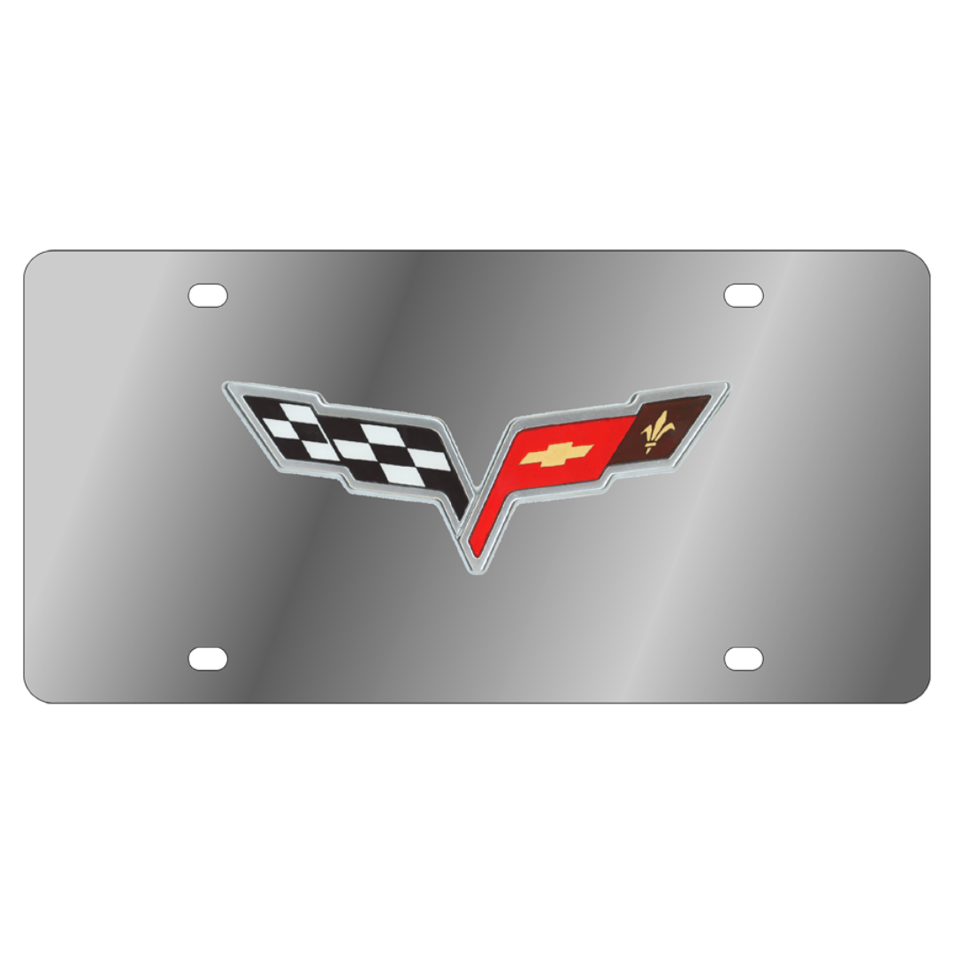 Chevrolet Corvette C6 OEM Stainless Steel License Plate