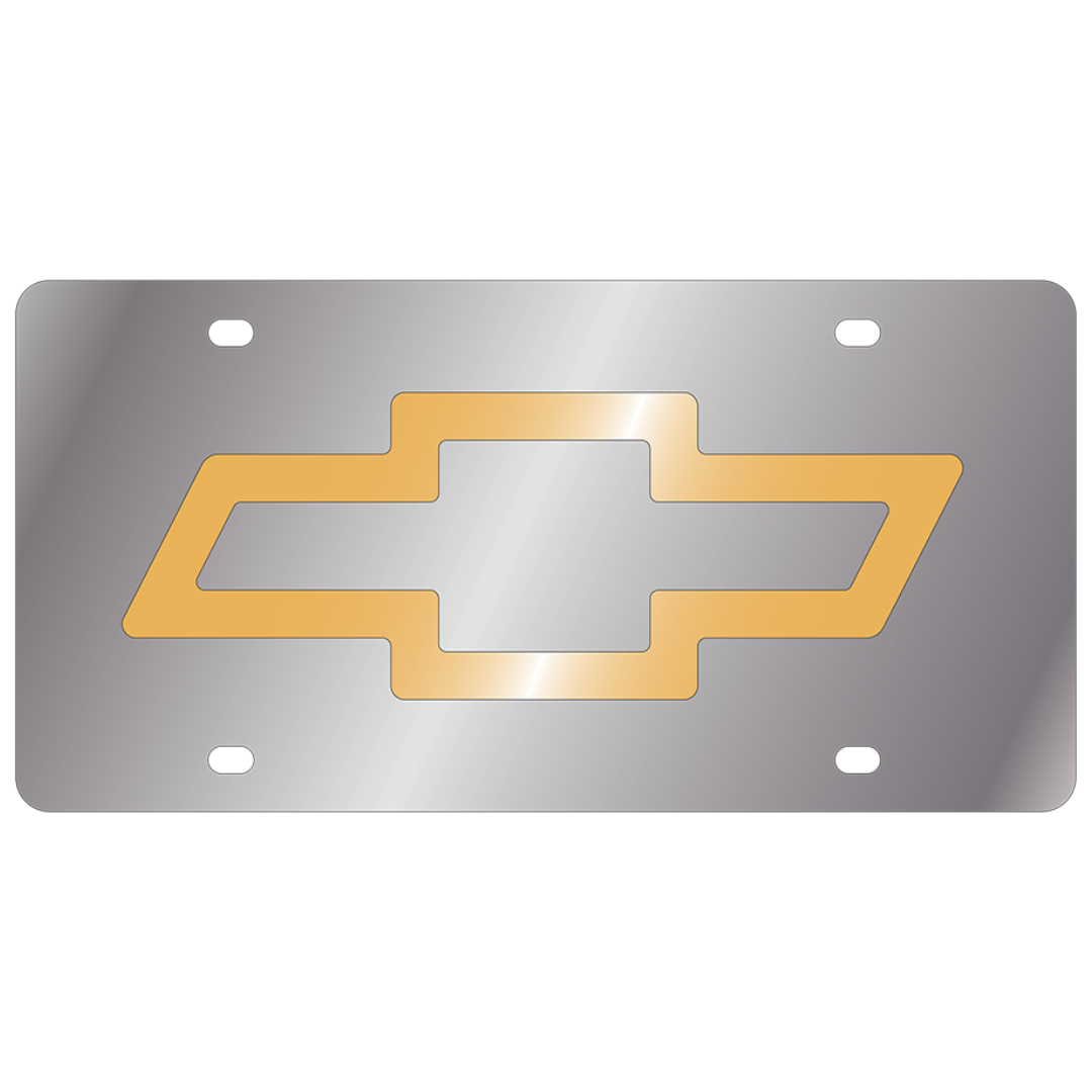Chevrolet Bowtie Stainless Steel License Plate