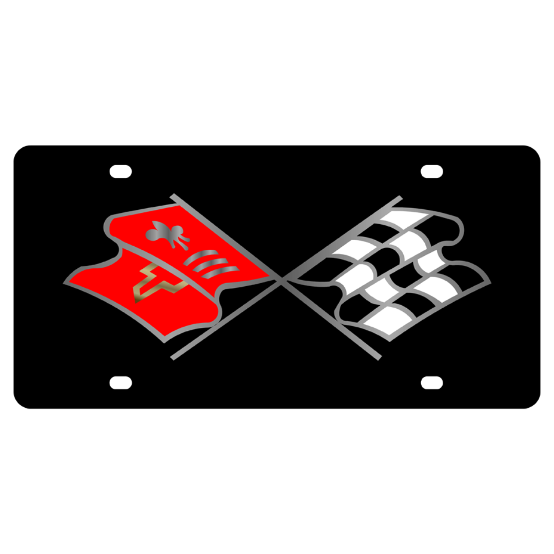 Chevrolet Corvette C2 Retro Carbon Steel License Plate