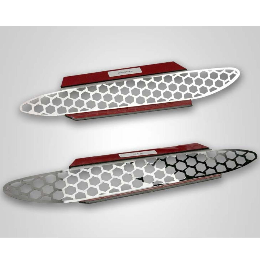 C6 Corvette Front Vent Grilles | Matrix Series | 2 pc Polished Stainless Steel
