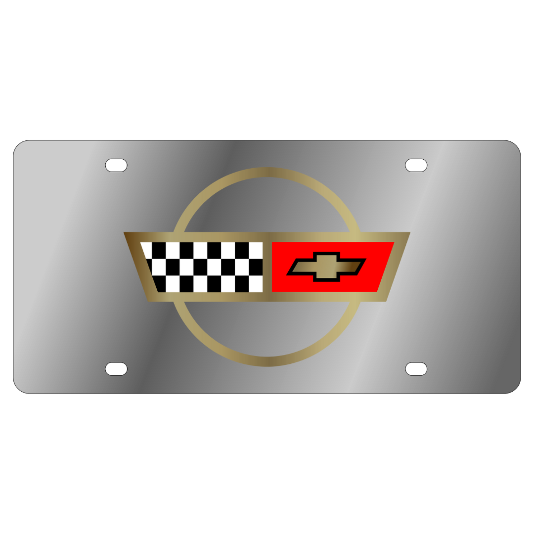 Chevrolet Corvette C4 Stainless Steel License Plate