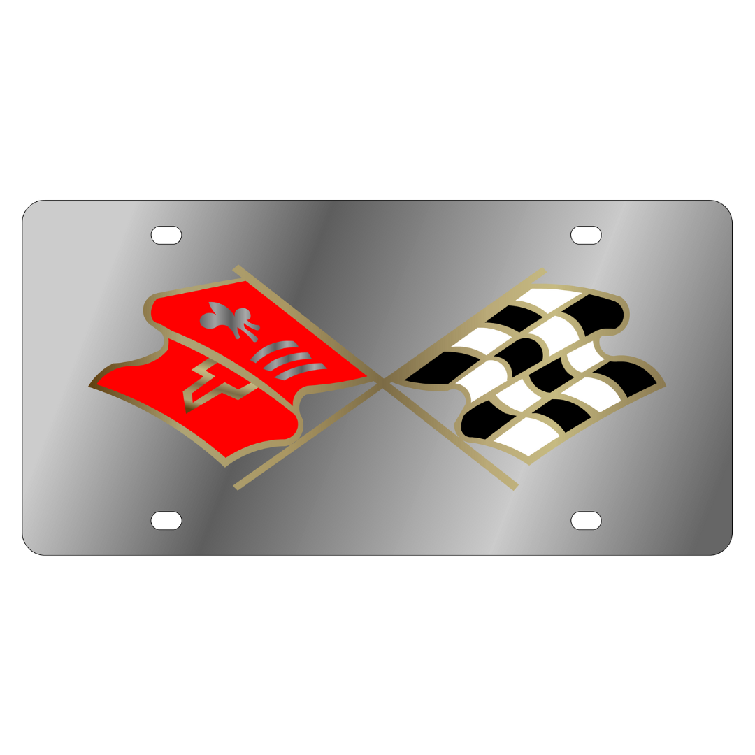 Chevrolet Corvette C2 Retro Stainless Steel License Plate