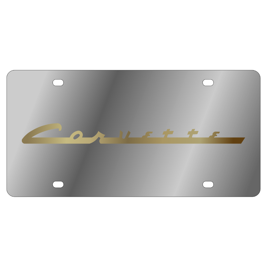 Chevrolet Corvette C1 Script Stainless Steel License Plate