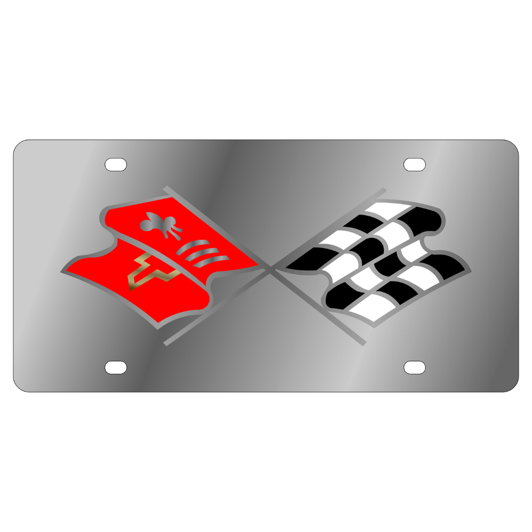 Chevrolet Corvette C2 Retro Stainless Steel License Plate