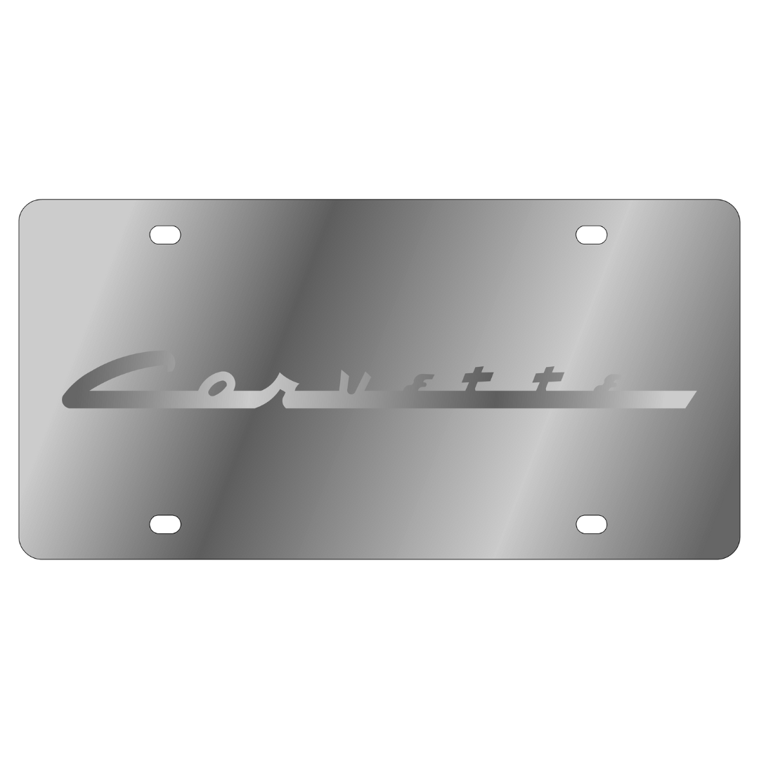 Chevrolet Corvette C1 Script Stainless Steel License Plate