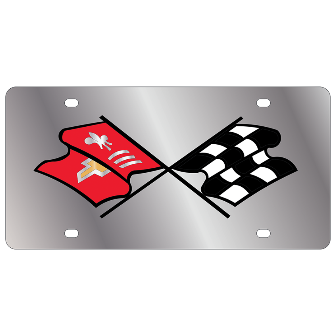 Chevrolet Corvette C2 Retro Stainless Steel License Plate