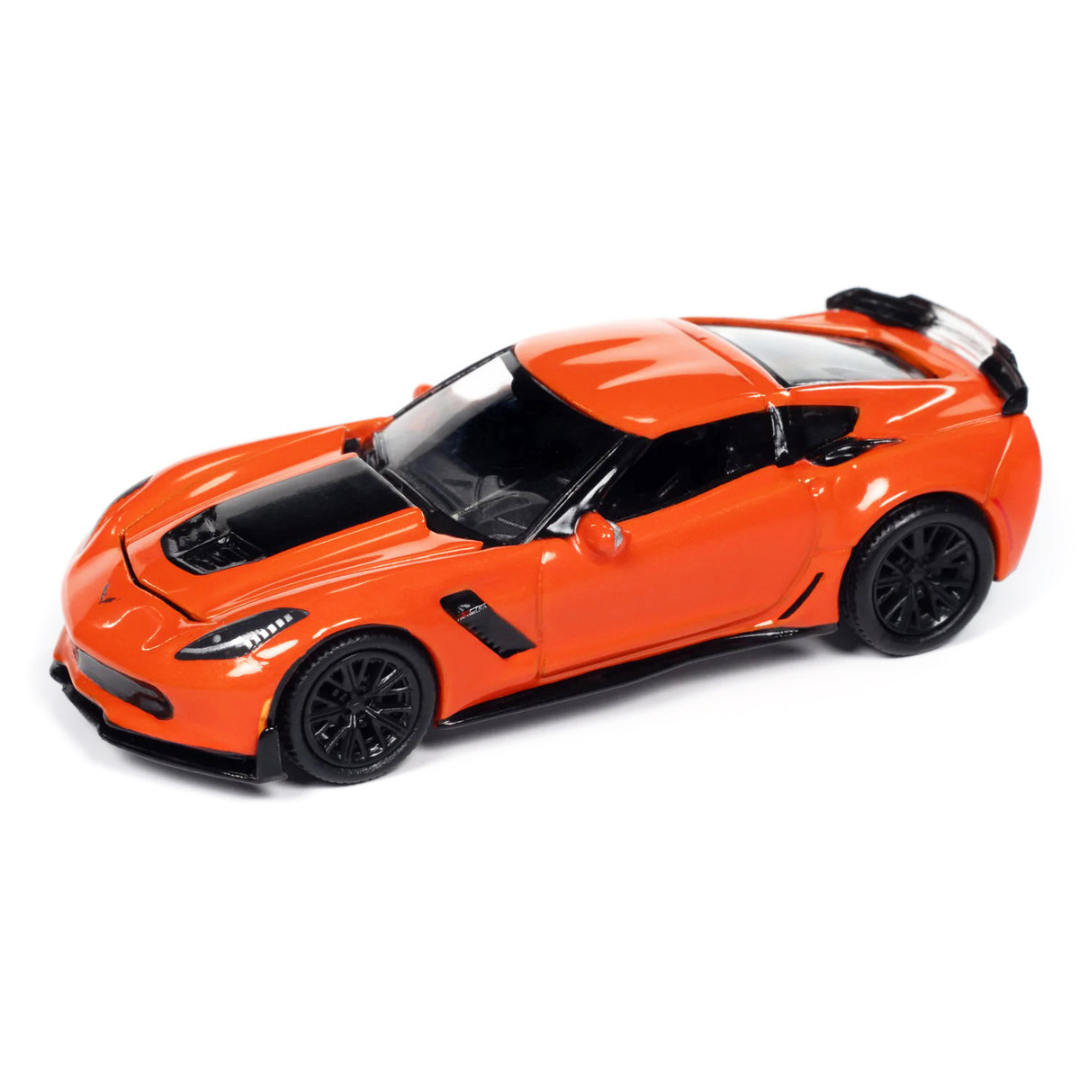 2019 Chevrolet Corvette Z06 Sebring Orange with Black Hood "Sports Cars" Series 1/64 Diecast Model Car