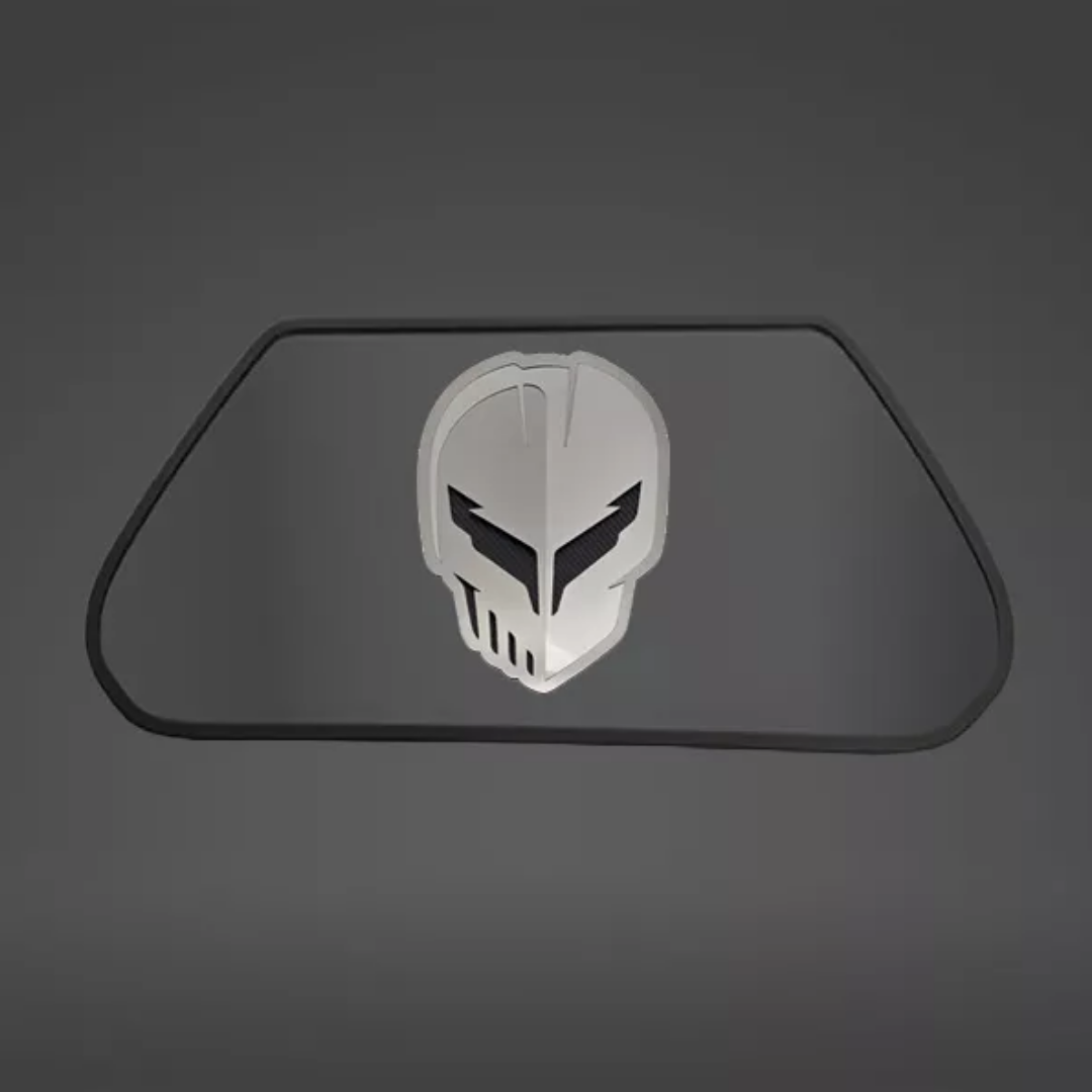 2020-2024 C8 CORVETTE - STAINLESS HOOD PANEL BADGE JAKE SKULL | POLISHED/BRUSHED FINISH