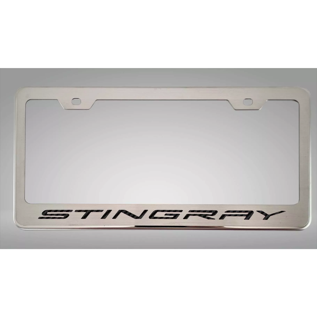 2020-2026 C8 Corvette - STINGRAY Style License Plate Frame | Choose Color Inlay