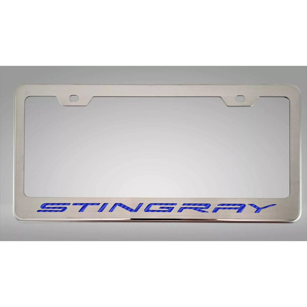 2020-2026 C8 Corvette - STINGRAY Style License Plate Frame | Choose Color Inlay