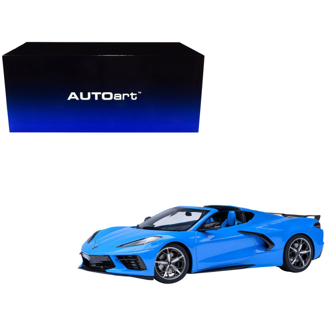 2020 Chevy Corvette C8 Stingray Rapid Blue 1/18 Model Car