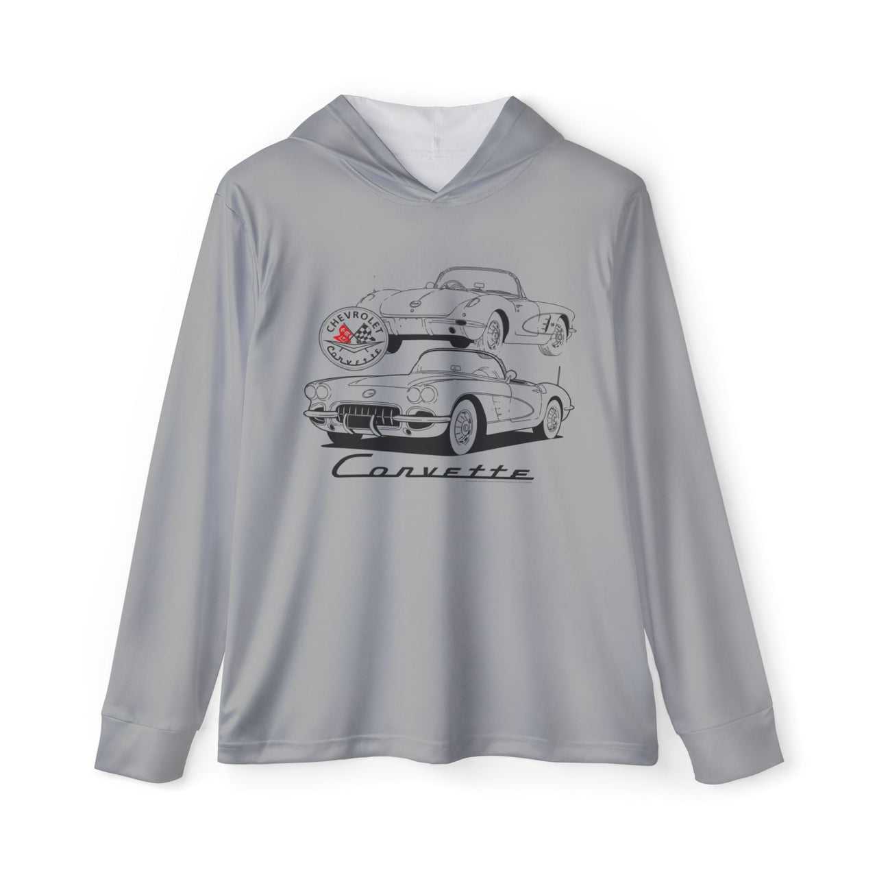 C1 Corvette Silhouette Hooded Performance Long Sleeve Tee