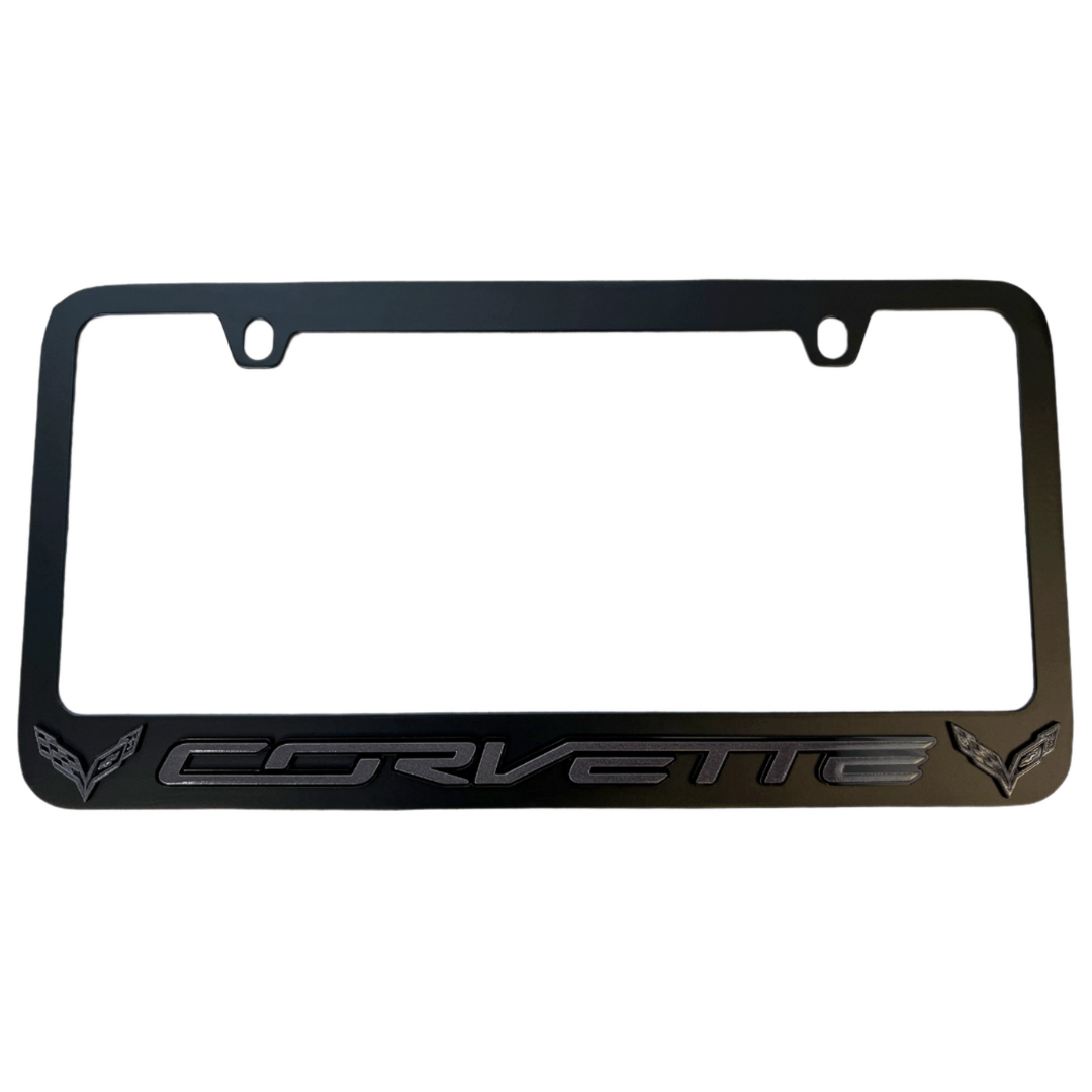 Chevrolet Corvette C7 Black License Plate Frame