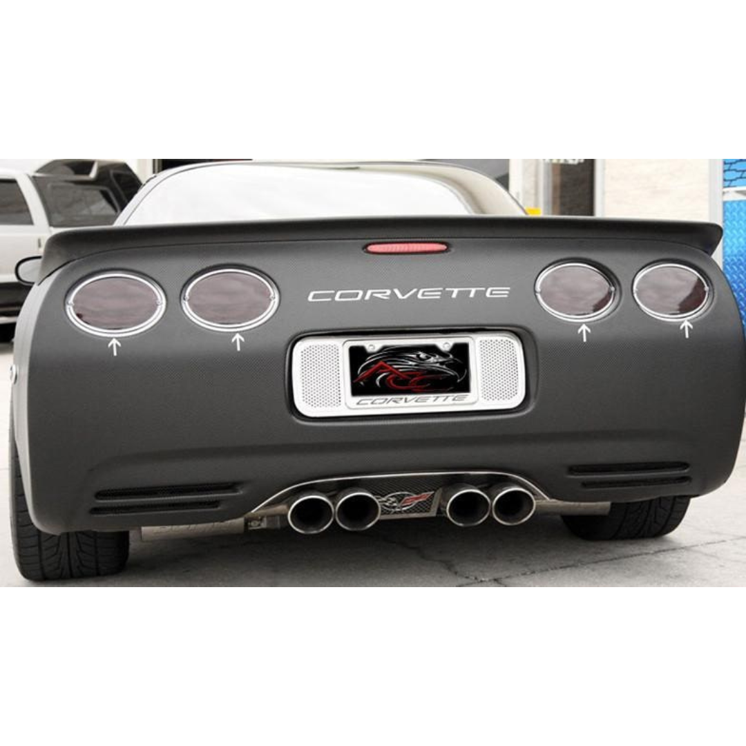 C5 Corvette Taillight Trim Rings | Polished Stainless Steel