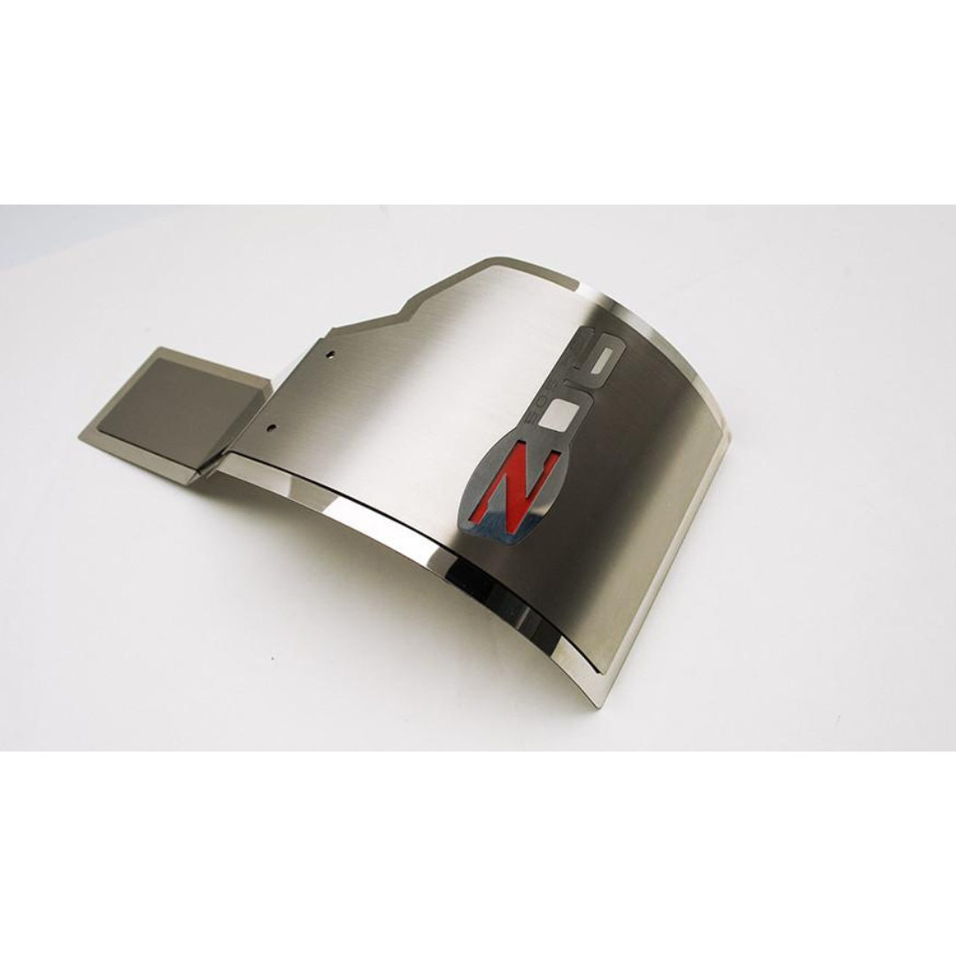 C6 Corvette Deluxe Alternator Cover Z06 Emblem - Stainless Steel