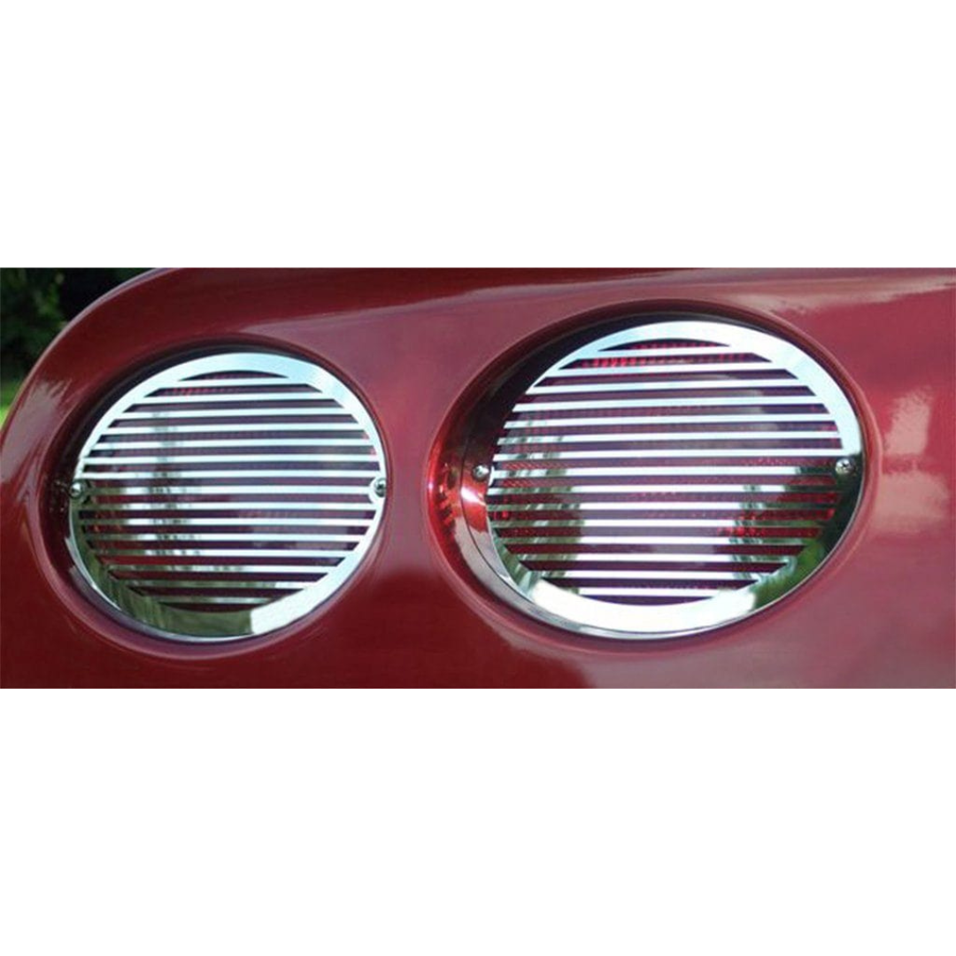 C5 Corvette Taillight Grilles | Billet Style Polished Stainless Steel