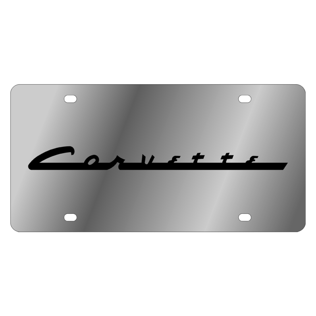 Chevrolet Corvette C1 Script Stainless Steel License Plate
