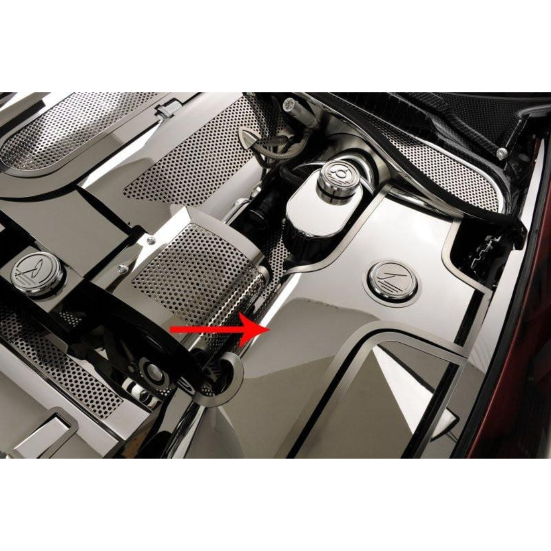 C5 Corvette Windshield Washer Fluid Tank Cover - Polished Stainless Steel (Automatic)