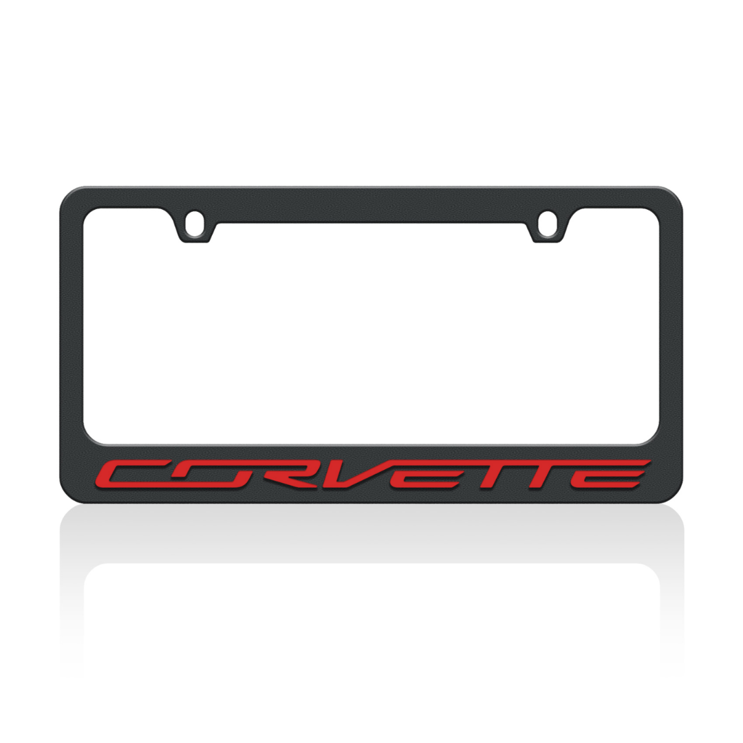 Chevrolet Corvette C7 Black License Plate Frame
