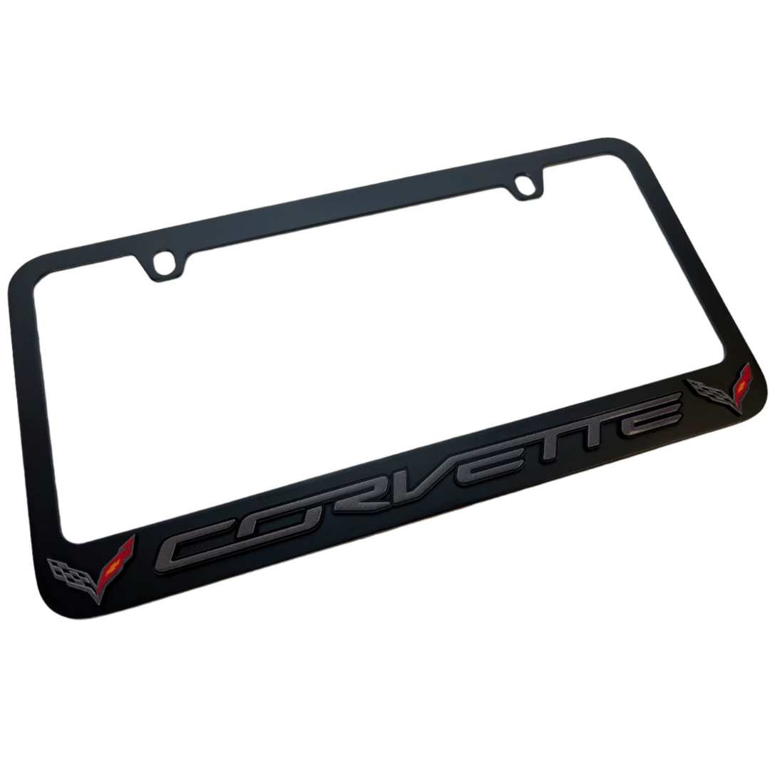 Chevrolet Corvette C7 Black License Plate Frame
