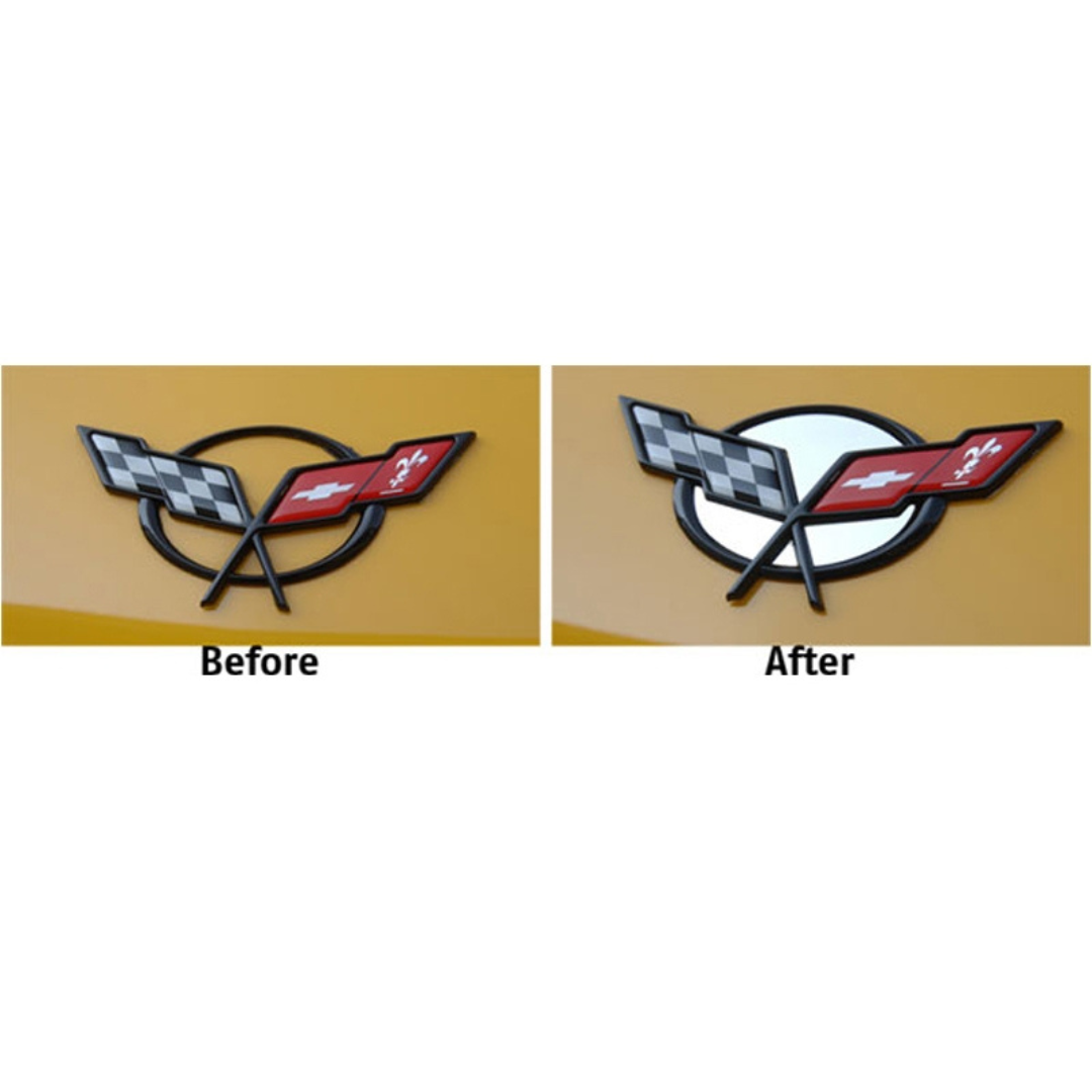 C5 Corvette Emblem Inserts | Front and Rear | Polished Stainless Steel