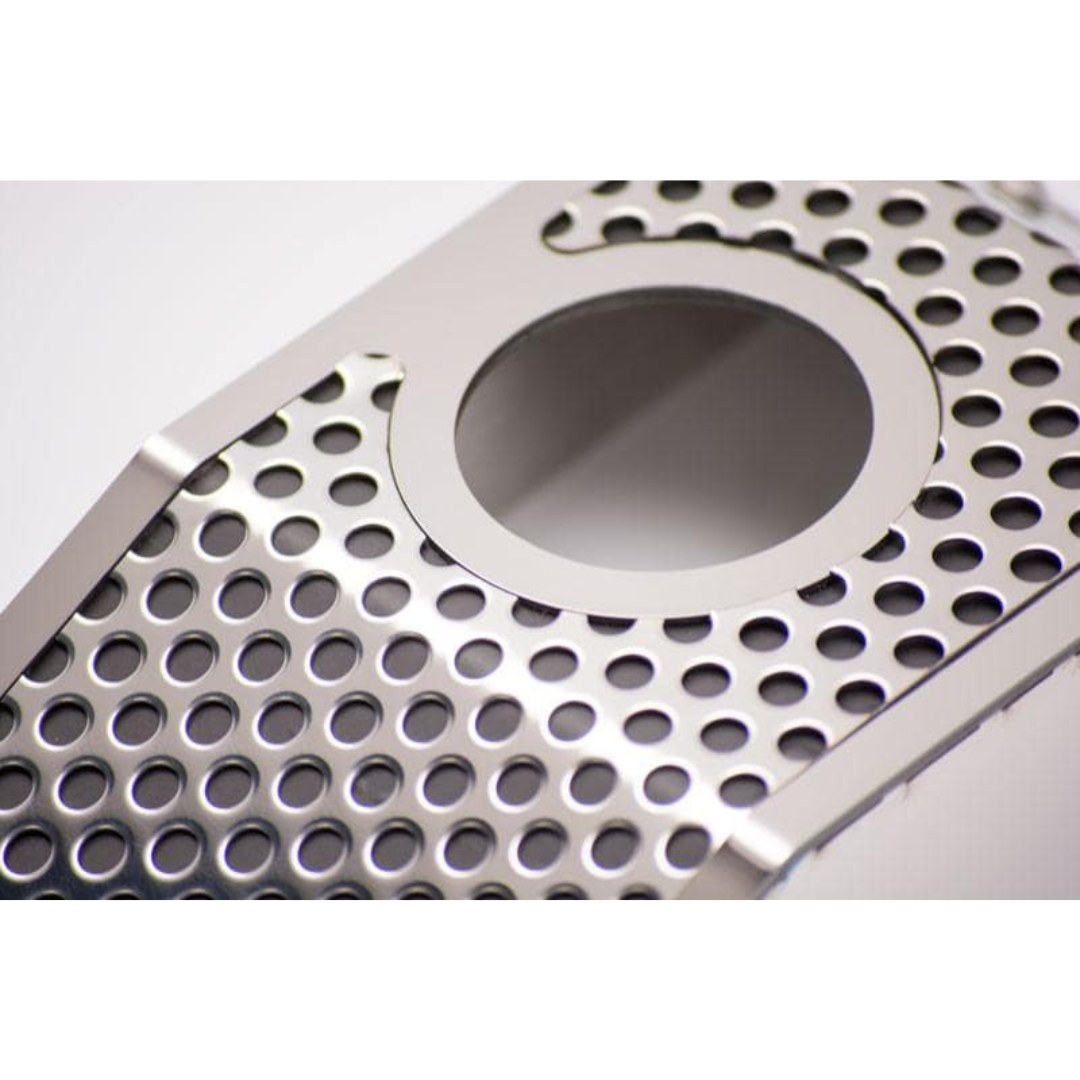 C6 Corvette Power Steering Reservoir Cover w/ Cap - 2008-2013 Polished Perforated Stainless Steel
