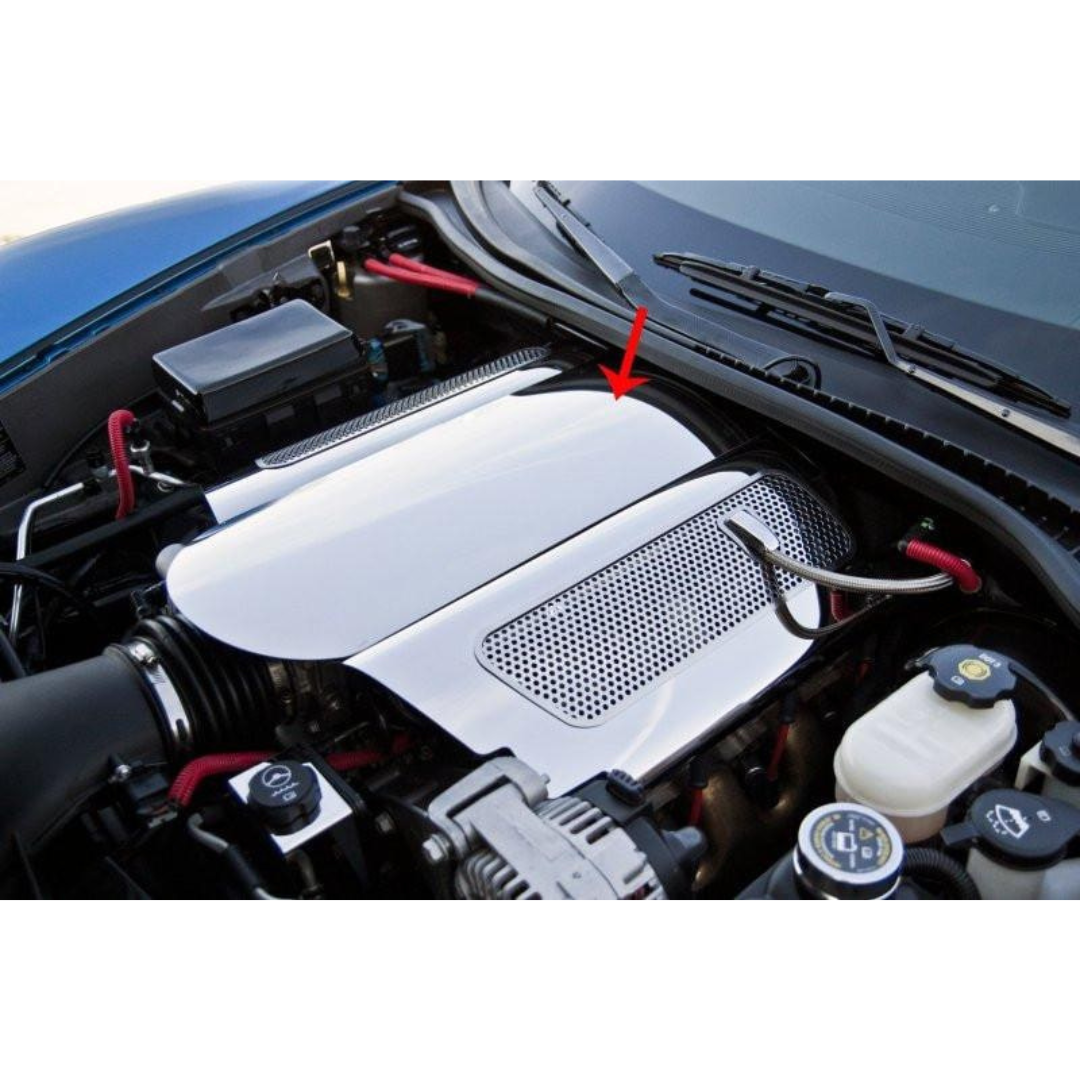 C6 Corvette Z06 LS7 Plenum Cover - Low Profile Polished Stainless Steel