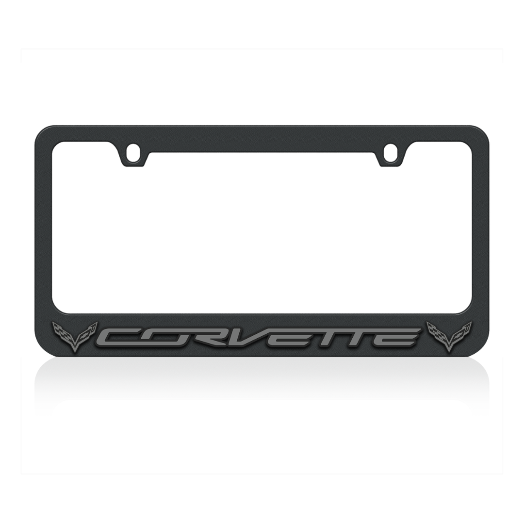Chevrolet Corvette C7 Black License Plate Frame