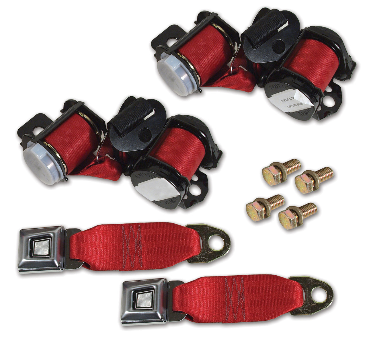 C3 1974-1975 Corvette Lap & Shoulder Conv Seat Belts - Dual Retractor - CA