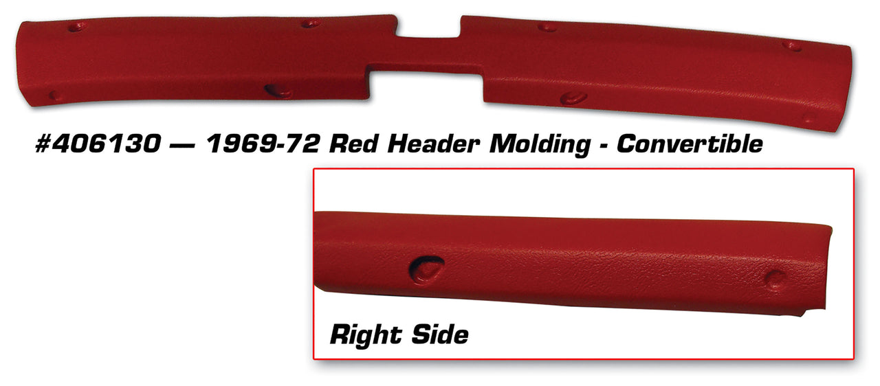 1969-1972 Corvette Header Molding Red Convertible-406130-Corvette-Store-Online