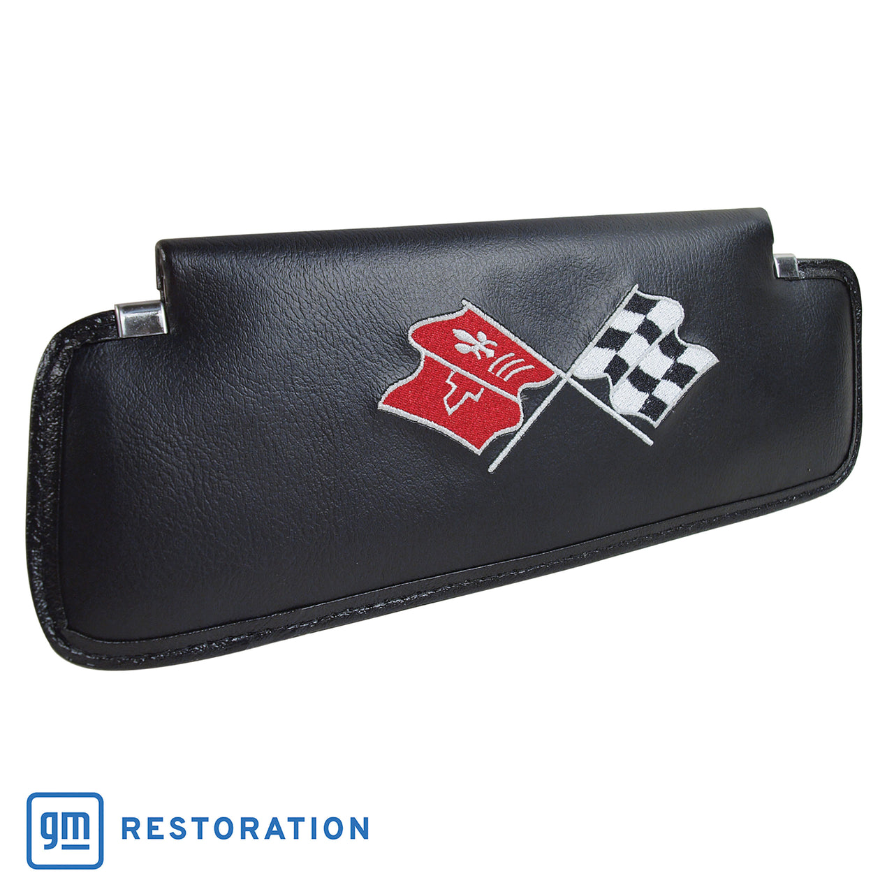 C3 1969-1973 Corvette Sunvisors Black Madrid Embroidered W/Logo - CA