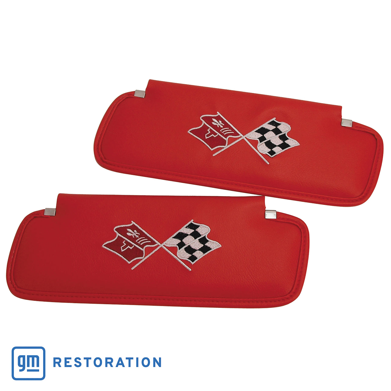 C3 1969-1972 Corvette Sunvisors Madrid Embroidered W/Logo - CA