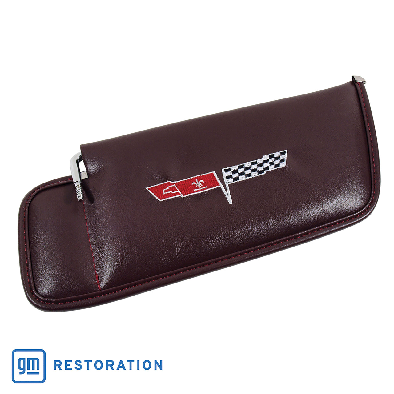 1980-1980 Corvette Sunvisor Claret Embroidered W/Logo-408736-Corvette-Store-Online