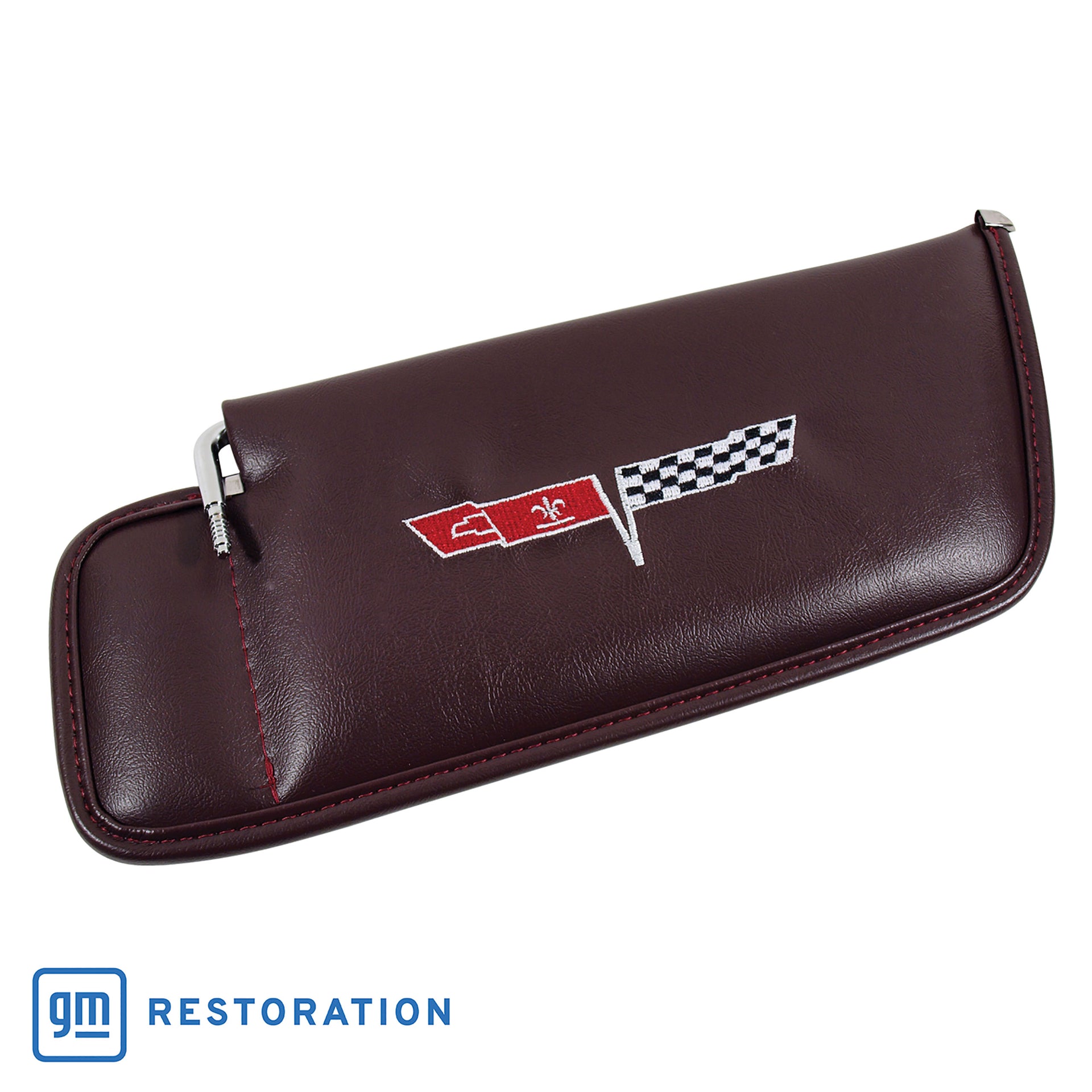 1980-1980 Corvette Sunvisor Claret Embroidered W/Logo-408736-Corvette-Store-Online
