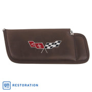 1977-1978 Corvette Sunvisor Dark Brown Embroidered W/Logo-408755-Corvette-Store-Online