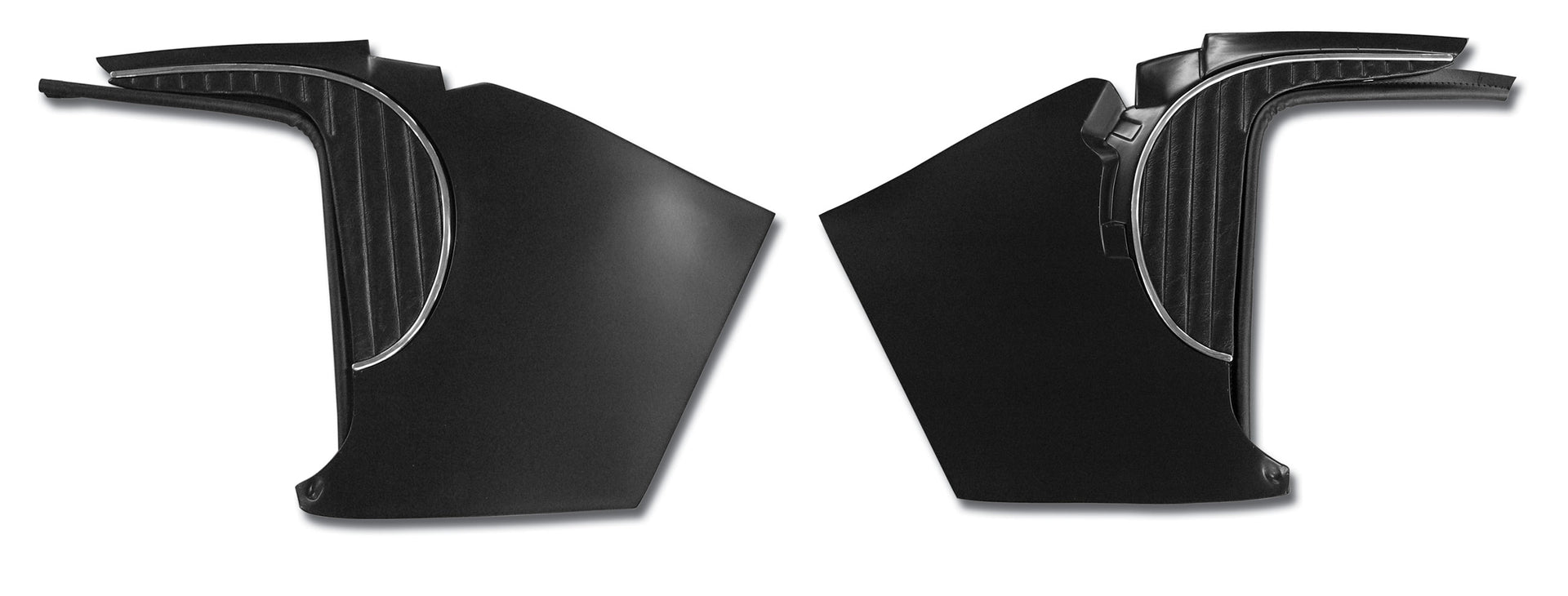 1962-1962 Corvette Deluxe Kick Panels W/Metal Insert & Trim - Black-412320-Corvette-Store-Online