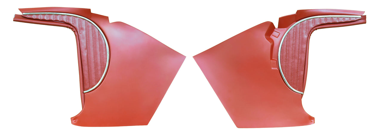 1962-1962 Corvette Deluxe Kick Panels W/Metal Insert & Trim - Red-412335-Corvette-Store-Online