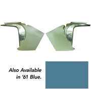 1961-1961 Corvette Deluxe Kick Panels W/Metal Insert & Trim - Blue-412408-Corvette-Store-Online