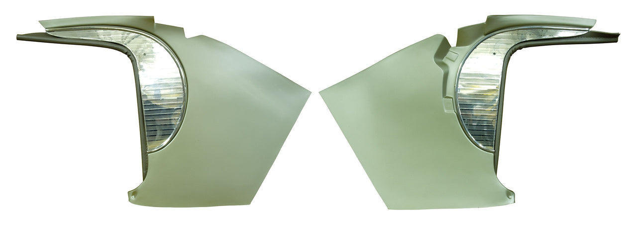 1961-1961 Corvette Deluxe Kick Panels W/Metal Insert & Trim - Fawn-412409-Corvette-Store-Online
