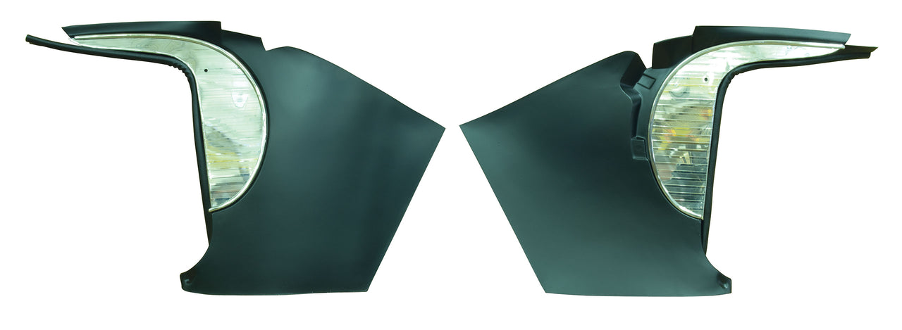 1961-1961 Corvette Deluxe Kick Panels W/Metal Insert & Trim - Black-412420-Corvette-Store-Online