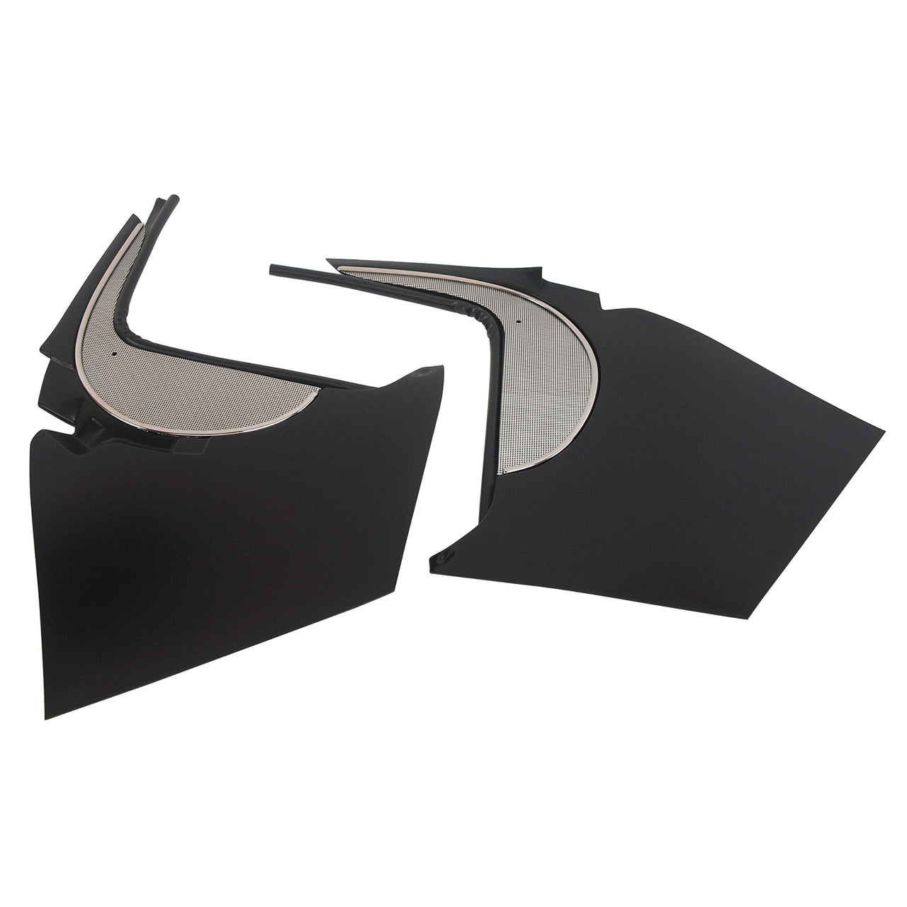 1959-1959 Corvette Deluxe Kick Panels W/Metal Insert & Trim - Black-412620-Corvette-Store-Online